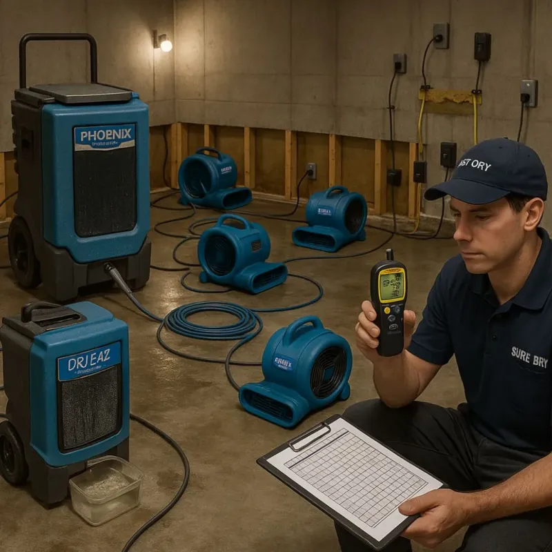Structural Drying and Dehumidification process in Lake Villa, IL